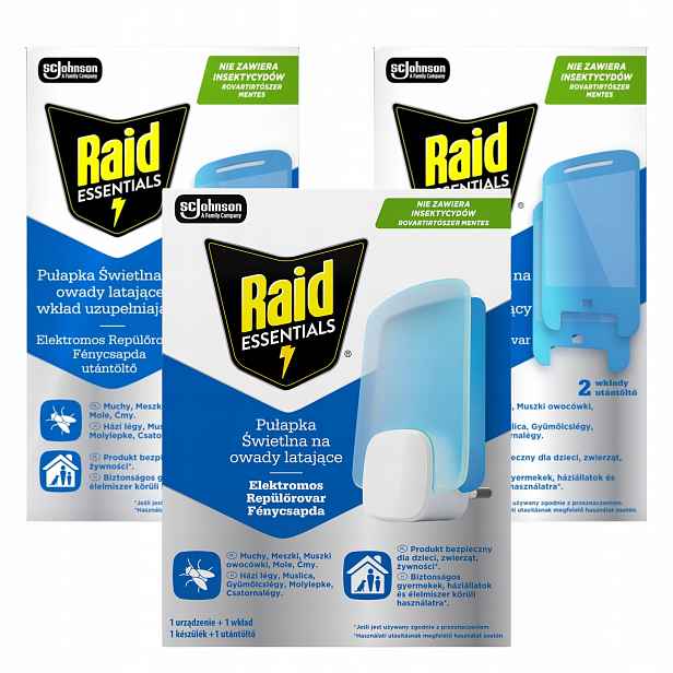 Světelná Past Na Létající Hmyz Raid 2 X Doplňková Náplň Bez Chemie