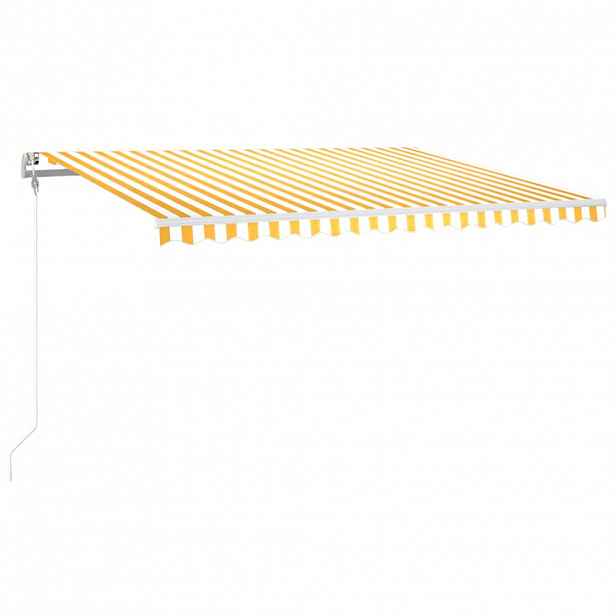 vidaXL Automatická markýza LED a senzor větru 400 x 300 cm žlutá/bílá