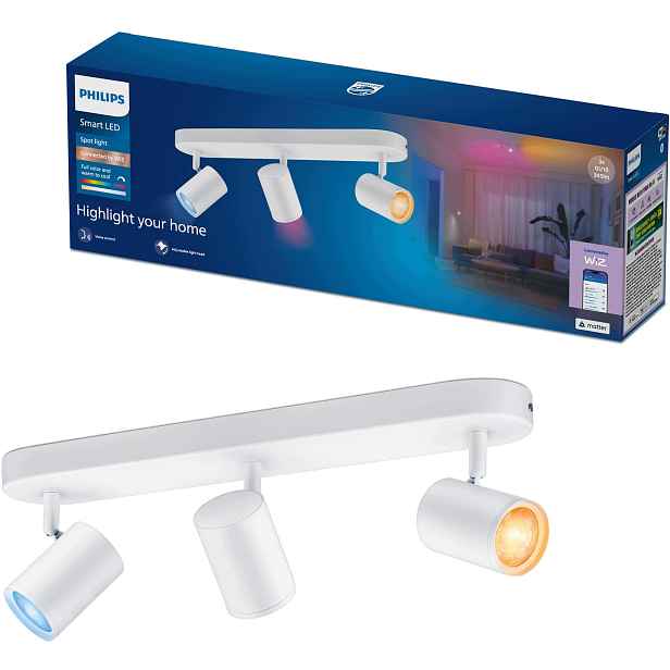stropní svítidlo Led Spot 3x GU10 Rgb Philips Smart WiFi Aplikace WiZ