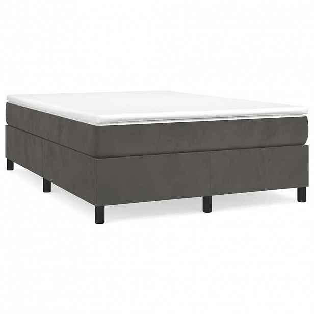 vidaXL Rám postele s boxspringem tmavě šedý 140 x 190 cm samet