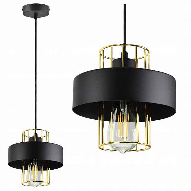 Závěsná lampa Lustr Stropní Svítidlo Černá Bílá Loft