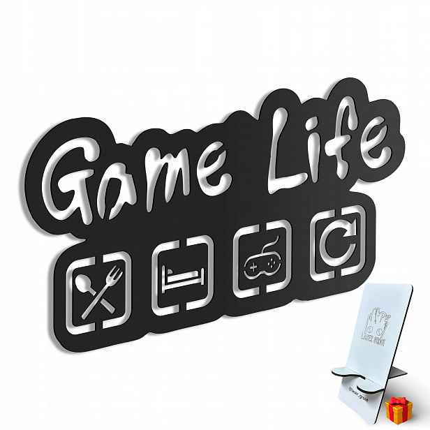 Dřevěný 3D obraz Gaming Game Life Nástěnná Dekorace Dárek