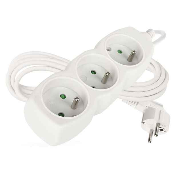 EMOS Prodlužovací kabel se 3 zásuvkami 1,0 mm² KIKOK 3 m bílý