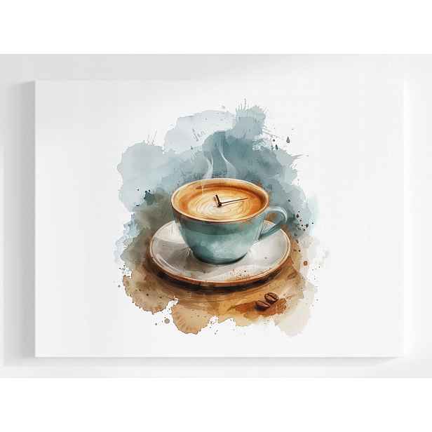 Plakát Grafika Šálek Káva Hodiny Kavárna Cafe 100x75