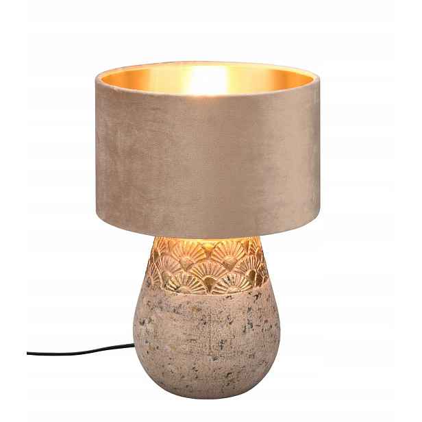 Rl Stolní lampa Kiran Šedá, Keramika/Tkanina, 60 W, E27 IP20