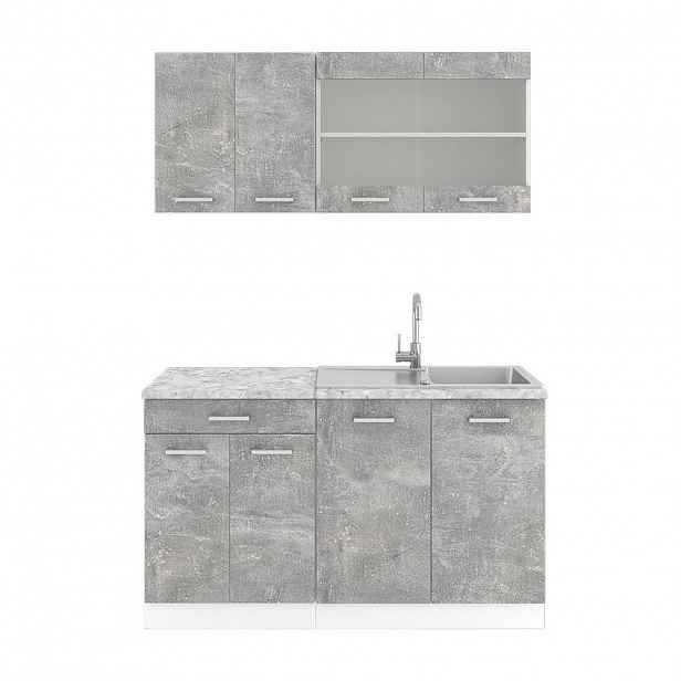 Vicco JEDNOTKOVÁ KUCHYNĚ R-Line Beton 140 cm s pracovní deskou