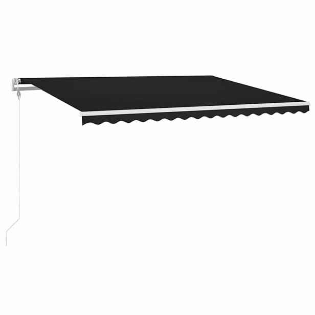 vidaXL Automatická markýza LED a senzor větru 400 x 300 cm antracitová