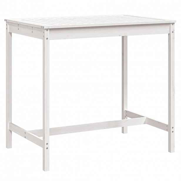 vidaXL Zahradní stůl bílý 121 x 82,5 x 110 cm masivní borové dřevo