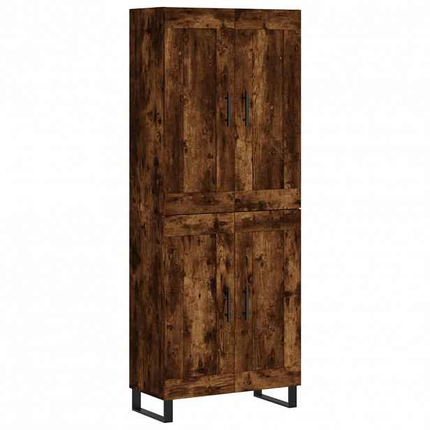 vidaXL Skříň highboard kouřový dub 69,5 x 34 x 180 cm kompozitní dřevo