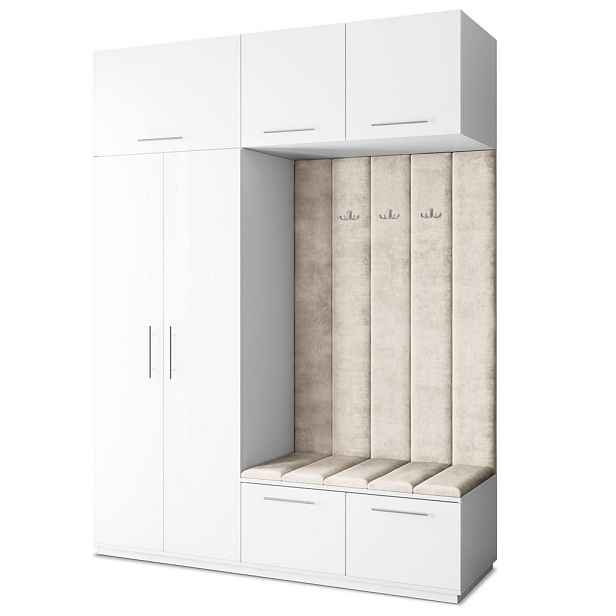 MASSENO MODERNÍ PŘEDSÍŇOVÁ SKŘÍŇ REMA, 180/240/60 cm, bílá