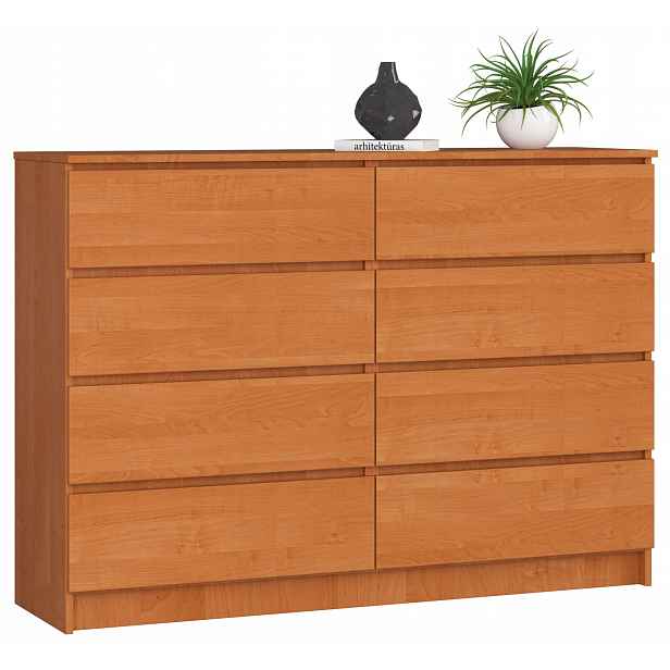 Komoda skříňka K140 8 zásuvek olše Akd
