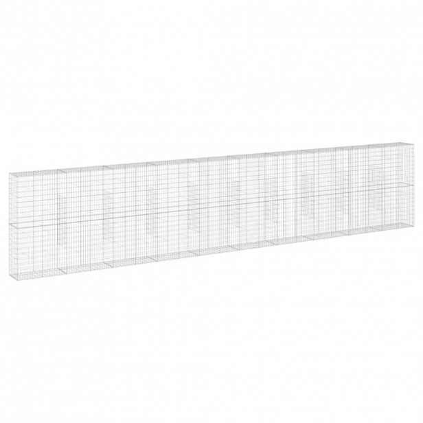 vidaXL Gabionový koš s víkem 1 000 x 50 x 200 cm pozinkované železo