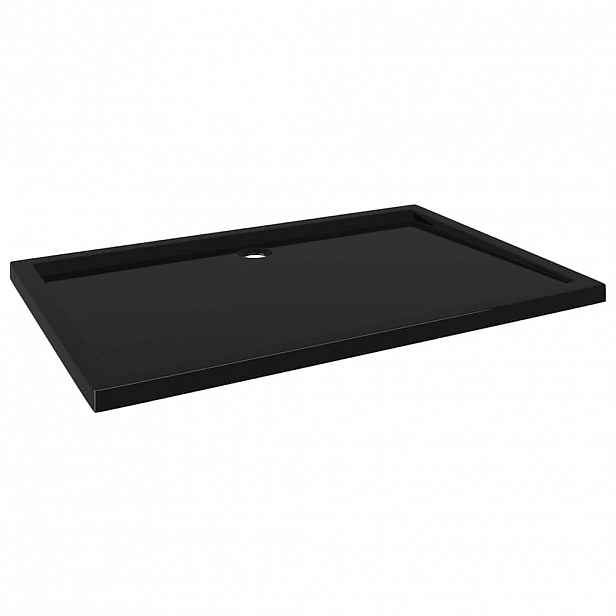 vidaXL Obdélníková sprchová vanička ABS černá 80 x 120 cm