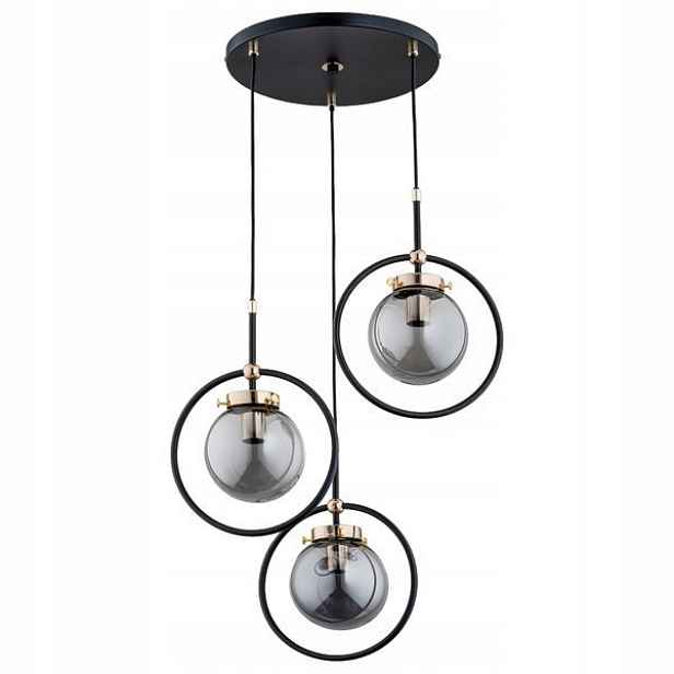 Závěsná lampa Alfa Akira 3xE14 10W černo-zlatá industriální