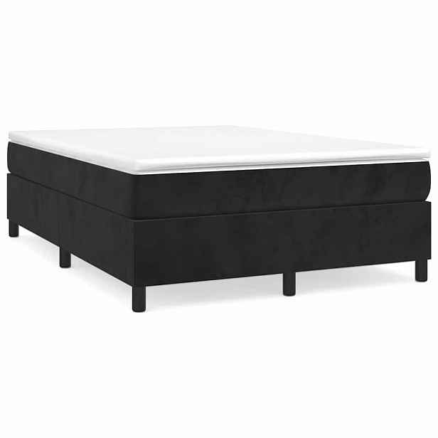 vidaXL Rám postele s boxspringem černý 140 x 190 cm samet