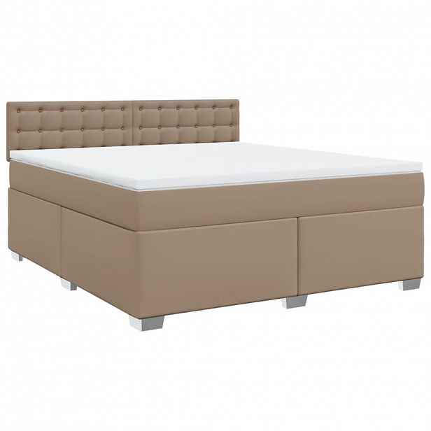 vidaXL Box spring postel s matrací cappuccino 180 x 200 cm umělá kůže