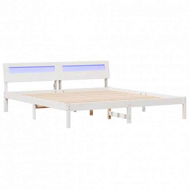 vidaXL Rám postele s čelo Bílá 180 x 200 cm Masivní borové dřevo