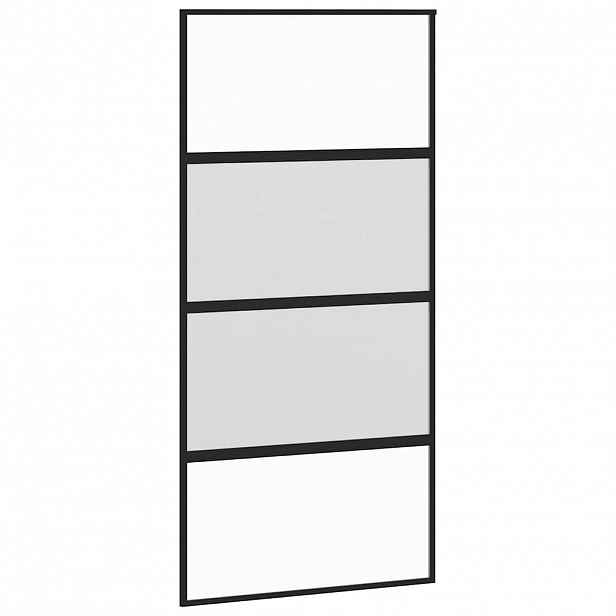 vidaXL Posuvné dveře černé 102,5 x 205 cm tvrzené sklo a hliník