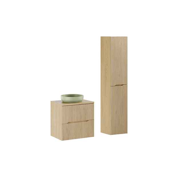 Comad Koupelnová sestava Nordic s deskou, umyvadlem a skříňkami 60 cm dub cremona