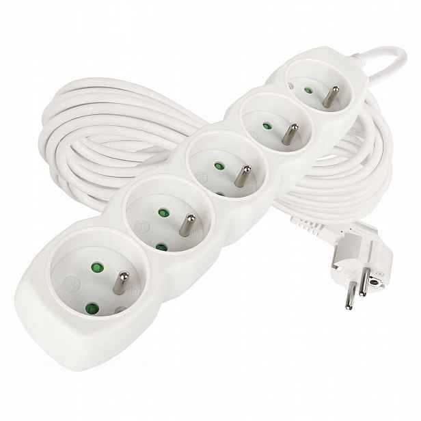 Emos prodlužovací kabel 10 m, 5 zásuvek, bílý
