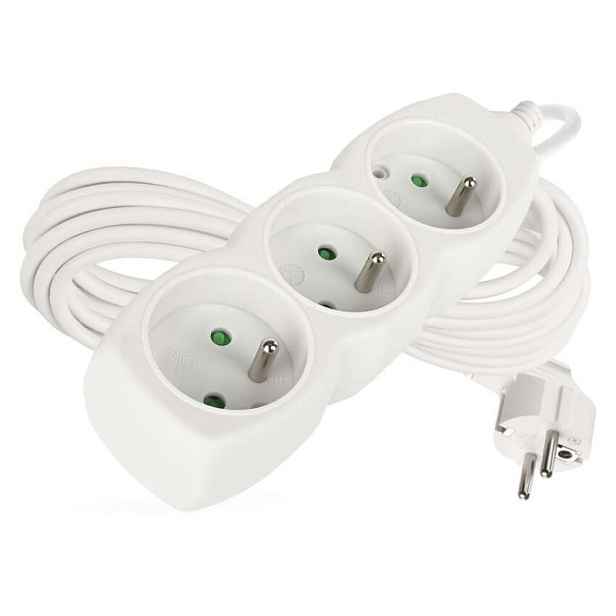 EMOS Prodlužovací kabel se 3 zásuvkami 1,0 mm² KIKOK 7 m bílý