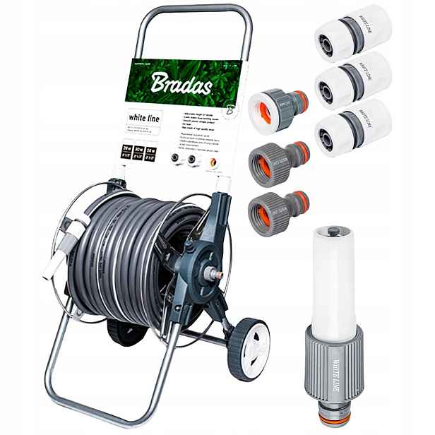 Sada s vozíkem na hadice Bradas WL-W2K20 White Silver Plus 1/2''-20 m