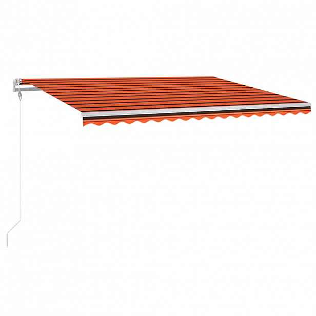 vidaXL Automatická markýza LED a senzor větru 400x300 cm oranžovohnědá