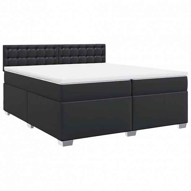 vidaXL Box spring postel s matrací černá 200x200 cm umělá kůže