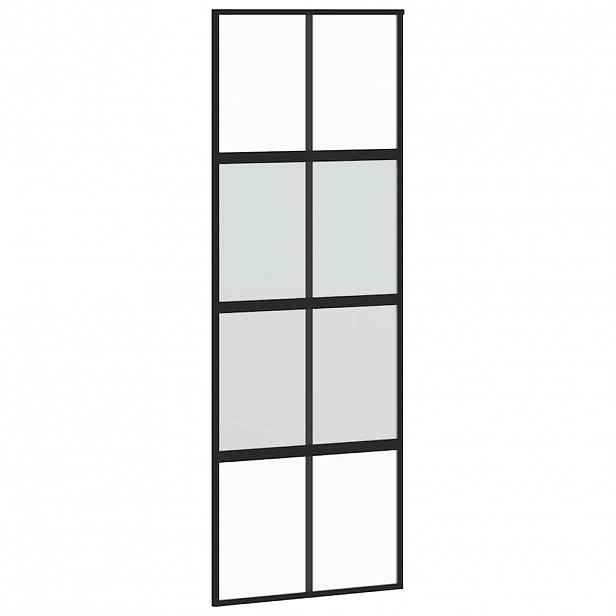 vidaXL Posuvné dveře černé 76 x 205 cm tvrzené sklo a hliník