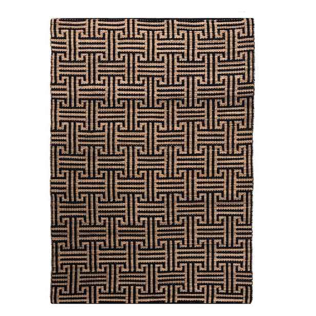 Černý/v přírodní barvě ručně tkaný koberec s příměsí juty 200x290 cm Meander Jute – Flair Rugs