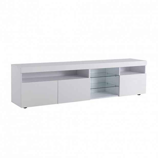 OKWISH TV stolek 180/35/48 cm bílý z MDF s variabilním LED osvětlením