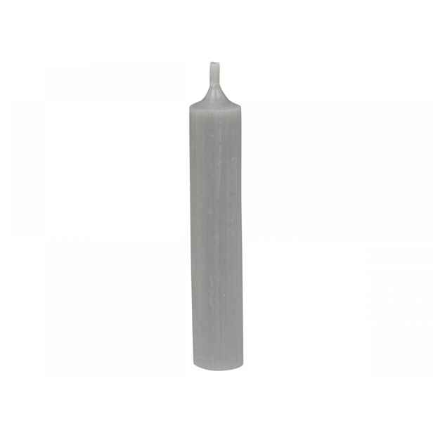 Šedá úzká krátká svíčka Short dinner grey - Ø 2 *11cm / 4.5h Chic Antique