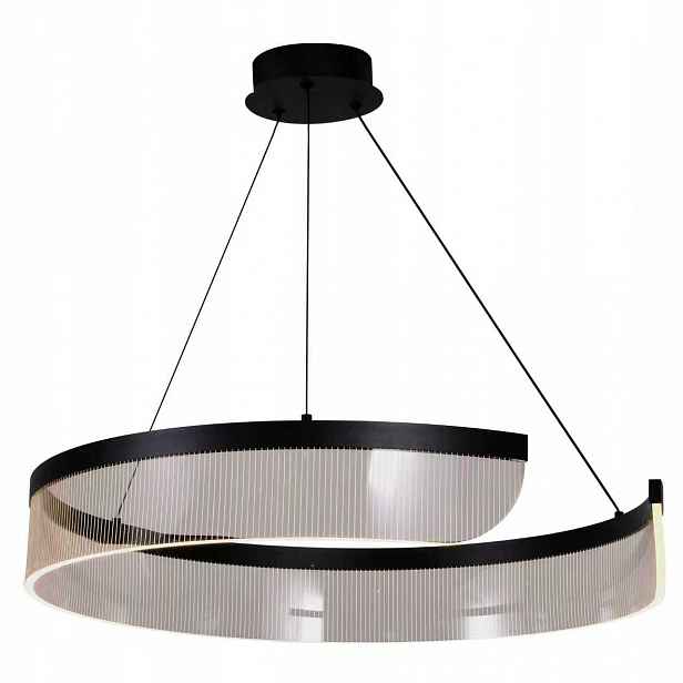Stalacti závěsná lampa 60 cm kulatá Led, moderní dekorativní černá