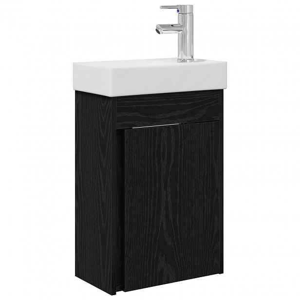 vidaXL Koupelnová skříňka s baterií Černý dub 40,5 x 22,5 x 62 cm