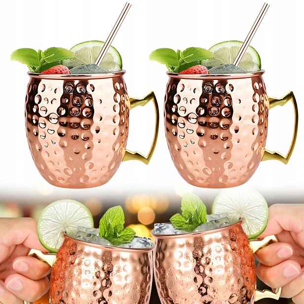 2 x lisovaný měděný hrnek 530 ml
