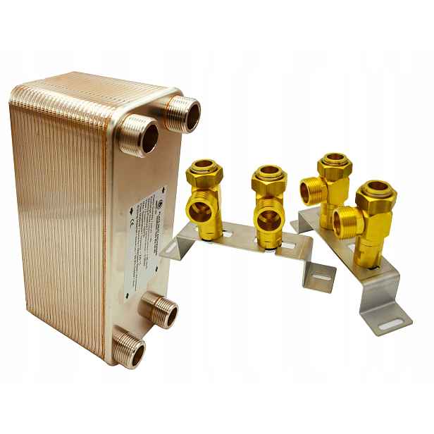 Deskový výměník tepla 50 desek s držákem 1 palec 50-110 kW Nordic Tec