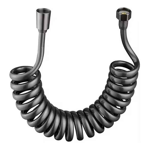 Eco produkty Spiral Gun Metal 200 - sprchová spirálová natahovací hadice 200 cm; barva gun metal