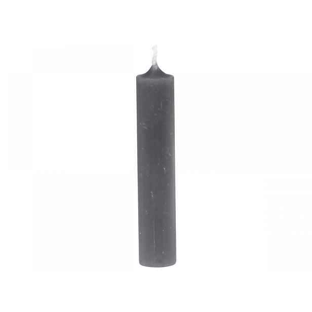 Granitová úzká krátká svíčka Short dinner coal - Ø 2 *11cm / 4.5h Chic Antique