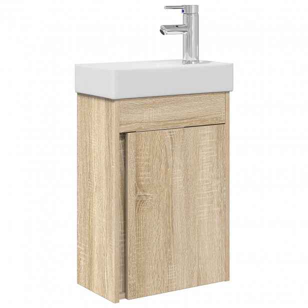vidaXL Koupelnová skříňka s baterií Dub sonoma 40,5 x 22,5 x 62 cm