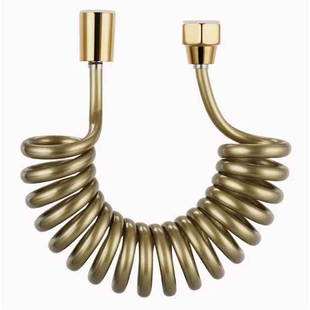 Eco produkty Spiral Gold Matt 150 - sprchová spirálová natahovací hadice 150 cm; barva gold matt