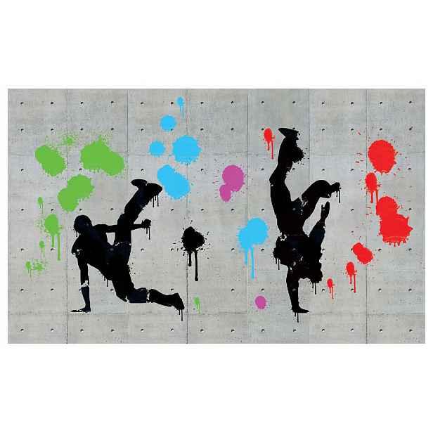 Fototapeta Taneční breakdance barevné skvrny barvy šedé pozadí 300x210 lepidlo