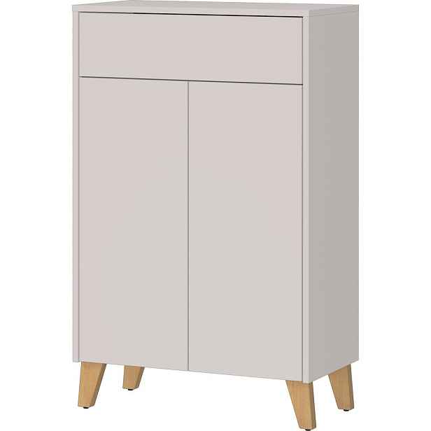 Krémová matná vysoká koupelnová skříňka 63x101 cm Arnea – Germania