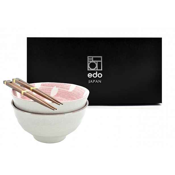 Sada 2 misek s paličkami – Bunny Pink 17 cm/800 ml Box