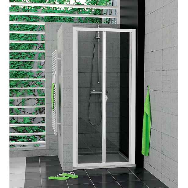 SanSwiss TOPK 0750 04 07 Zalamovací dveře 75 cm, bílá/sklo