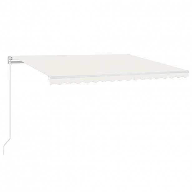 vidaXL Automatická markýza LED a senzor větru 450 x 300 cm krémová
