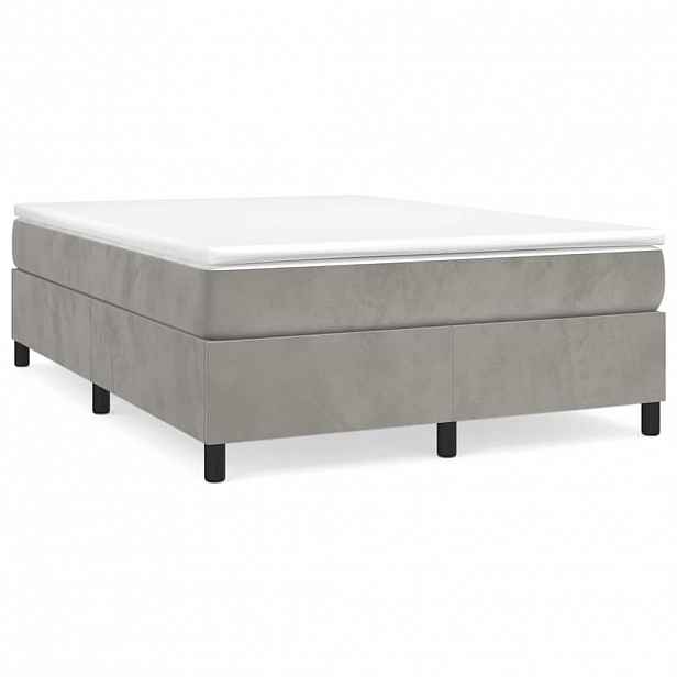 vidaXL Rám postele s boxspringem světle šedý 140 x 200 cm samet