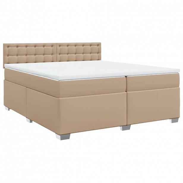 vidaXL Box spring postel s matrací cappuccino 200 x 200 cm umělá kůže