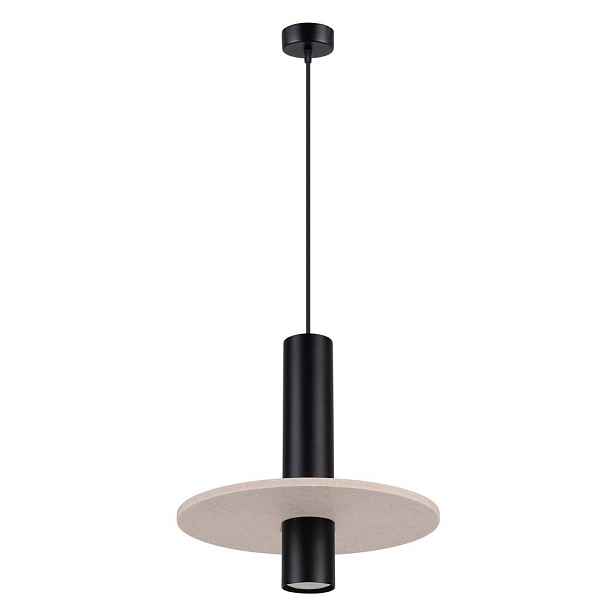 Černé/béžové kovové závěsné svítidlo ø 30 cm Olisa – Sollux