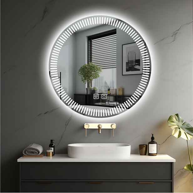 Koupelnové LED zrcadlo Ø70 cm infinity