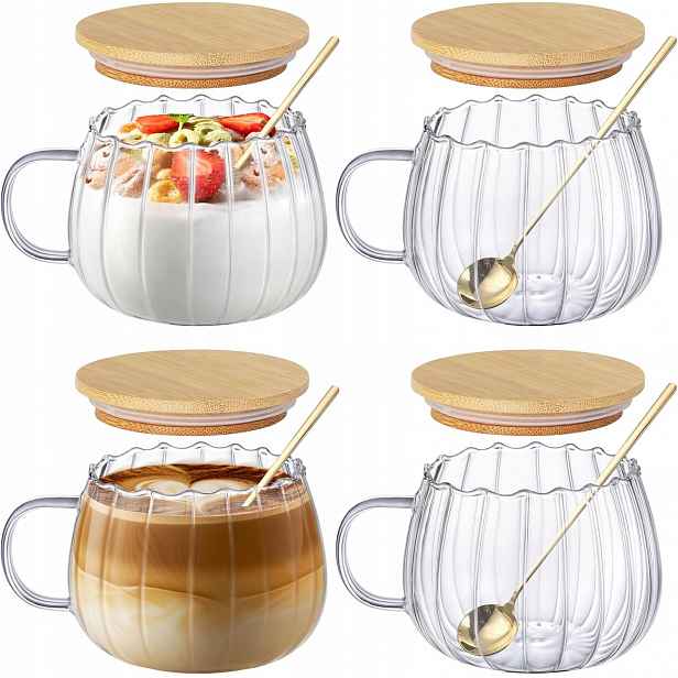 Sklenice Na Cappuccino 4 Díly 450 ML Průhledné